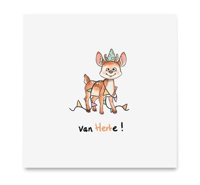 Handgemaakte wenskaart - Van Herte - Mags Up Your Mind